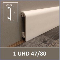 ПЛИНТУС НАПОЛЬНЫЙ ДЮРОПОЛИМЕРНЫЙ UHD 47/80 2400х80мм на клей SOLID