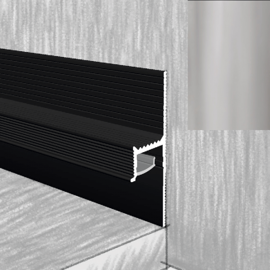 ПОТАЙНОЙ ПЛИНТУС АЛЮМИНИЕВЫЙ ПП50 СЕРЕБРО 2500х50мм КТМ