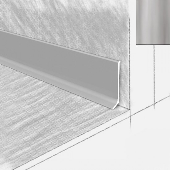 ПЛИНТУС НАПОЛЬНЫЙ АЛЮМИНИЕВЫЙ Н60 СЕРЕБРО 2500х60мм КТМ