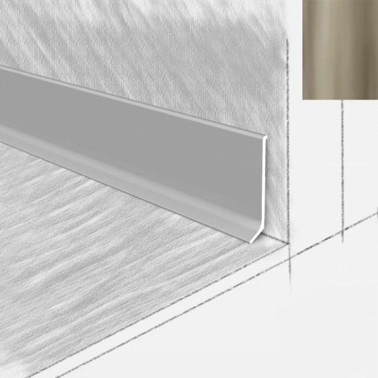 ПЛИНТУС НАПОЛЬНЫЙ АЛЮМИНИЕВЫЙ Н60 ШАМПАНЬ 2500х60мм КТМ