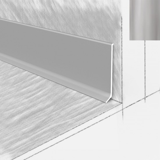 ПЛИНТУС НАПОЛЬНЫЙ АЛЮМИНИЕВЫЙ Н80 СЕРЕБРО 2500х80мм КТМ