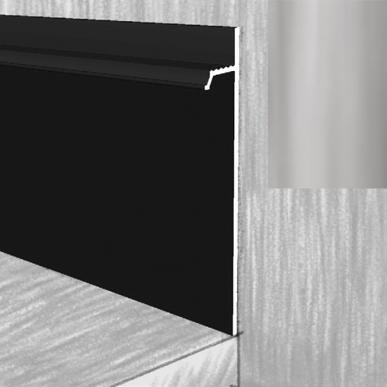 ПОТАЙНОЙ ПЛИНТУС АЛЮМИНИЕВЫЙ ПП95 СЕРЕБРО 2500х95мм КТМ