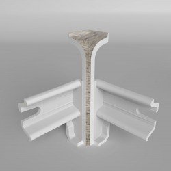 УГОЛ ВНУТРЕННИЙ ДУБ СЕРЫЙ 406 ДЛЯ ПЛИНТУСА COMFORT (флоупак-2шт.)