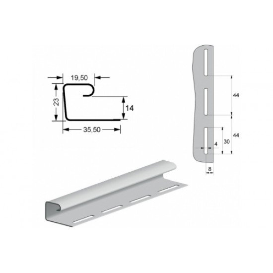 J Профиль РЯБИНА для Блок-хауса GrandLine 3,0м