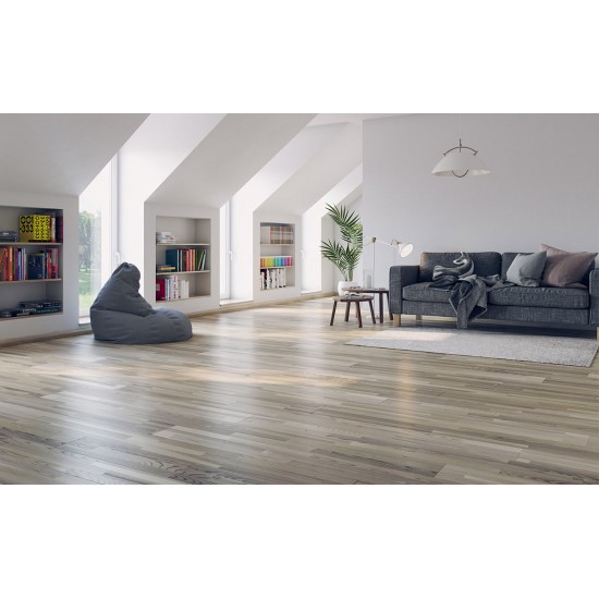 ПАРКЕТНАЯ ДОСКА ЯСЕНЬ LIVING WHITE MATT (POLARWOOD)