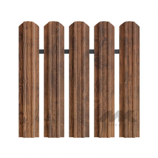 ШТАКЕТНИК ТРАПЕЦИЯ 118мм ТЕМНЫЙ ДУБ ДВУСТОРОННИЙ ПОД ДЕРЕВО МК-ТРЕЙД