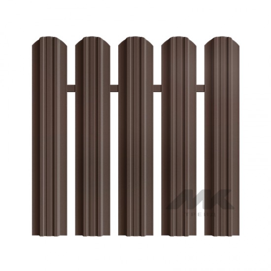 ШТАКЕТНИК ТРАПЕЦИЯ 118мм ШОКОЛАДНО-КОРИЧНЕВЫЙ ДВУСТОРОННИЙ ГЛЯНЦЕВЫЙ МК-ТРЕЙД