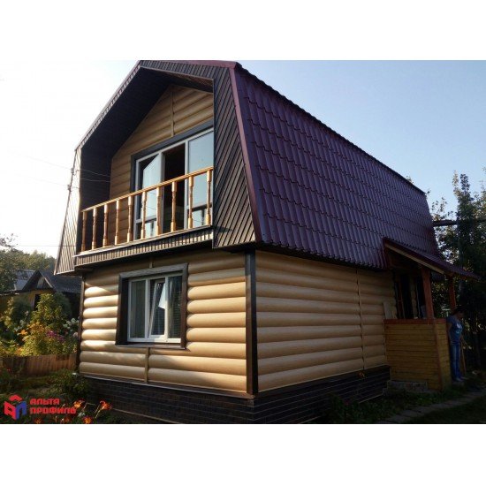 САЙДИНГ БЛОК-ХАУС ЛЮКС КАШТАН ВН-01 3100х202мм АЛЬТА-ПРОФИЛЬ