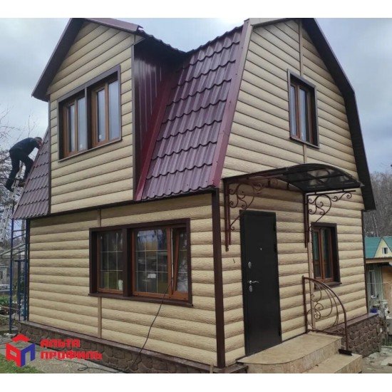 САЙДИНГ БЛОК-ХАУС ЛЮКС ОЛЬХА ВН-03 3000х222мм АЛЬТА-ПРОФИЛЬ