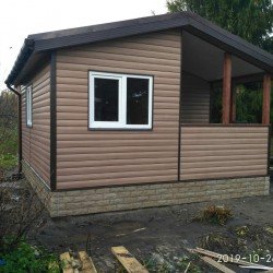 САЙДИНГ БЛОК-ХАУС ЛЮКС ОРЕХ ВН-03 3000х222мм АЛЬТА-ПРОФИЛЬ