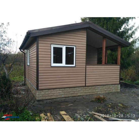 САЙДИНГ БЛОК-ХАУС ЛЮКС ОРЕХ ВН-03 3000х222мм АЛЬТА-ПРОФИЛЬ