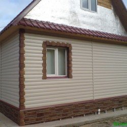 САЙДИНГ БЛОК-ХАУС БЕЖЕВЫЙ 3050х230мм Ю-ПЛАСТ