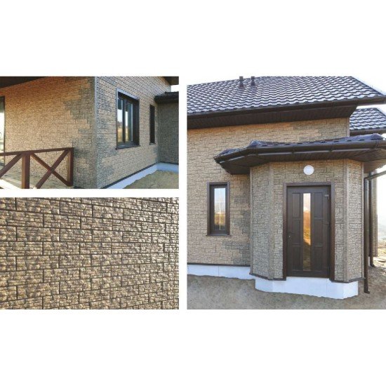 ФАСАДНАЯ ПАНЕЛЬ СЛАНЕЦ БЕЖЕВЫЙ 2000х225мм СТОУН-ХАУС Ю-ПЛАСТ