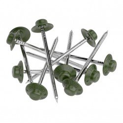 ГВОЗДИ ЗЕЛЕНЫЕ ДЛЯ ОНДУЛИНА С ЛИТЫМИ ШЛЯПКАМИ 75мм (УПАКОВКА 100шт)
