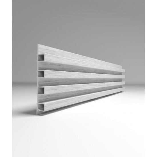 СТЕНОВАЯ РЕЕЧНАЯ ПАНЕЛЬ ЯСЕНЬ СЕРЫЙ 2950х173мм 3D-PROF L (COMFORT)