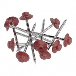 ГВОЗДИ КРАСНЫЕ ДЛЯ ОНДУЛИНА С ЛИТЫМИ ШЛЯПКАМИ 75мм (УПАКОВКА 100шт)