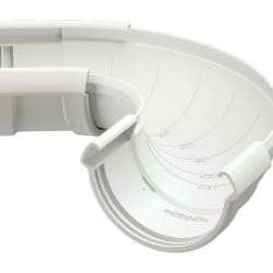 УГОЛ ЖЕЛОБА РЕГУЛИРУЕМЫЙ 60-160гр ПВХ D141 (DÖCKE LUX)