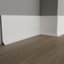 ПЛИНТУС НАПОЛЬНЫЙ ДЮРОПОЛИМЕРНЫЙ UHD STRADA-100 БЕЛЫЙ 2000х100мм FAMILY PLINTUS