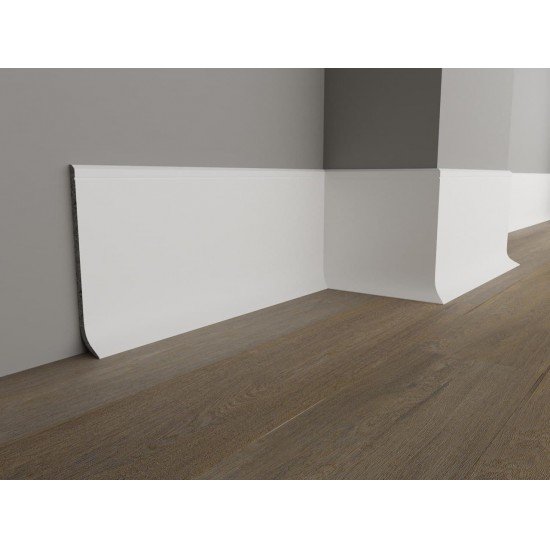 ПЛИНТУС НАПОЛЬНЫЙ ДЮРОПОЛИМЕРНЫЙ UHD STRADA-100 БЕЛЫЙ 2000х100мм FAMILY PLINTUS